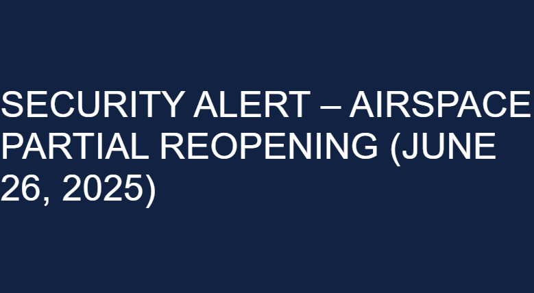 Iranian Airspace Reopening